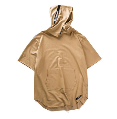 Men's Summer Short Sleeve Loose Hoodie