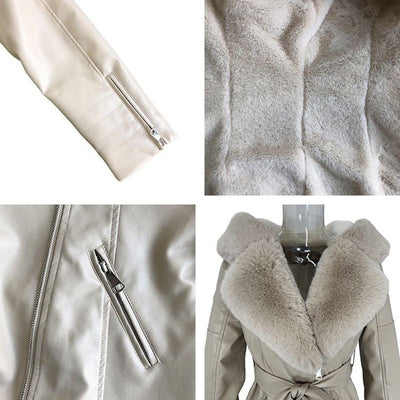 Women's Fashion Leather Fur Jackets