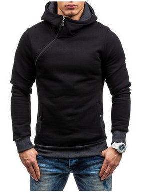 Men's Stylish Oblique Zip Hoodie