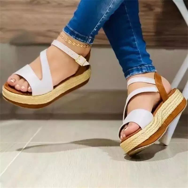 Women's Platform Hollow Buckle Sandals