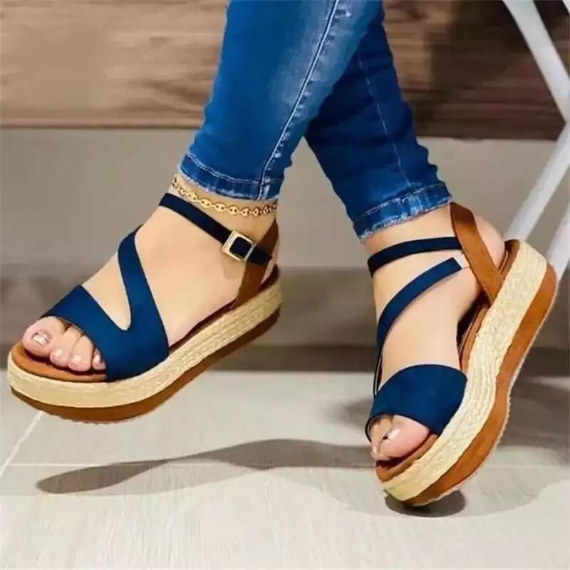 Women's Platform Hollow Buckle Sandals
