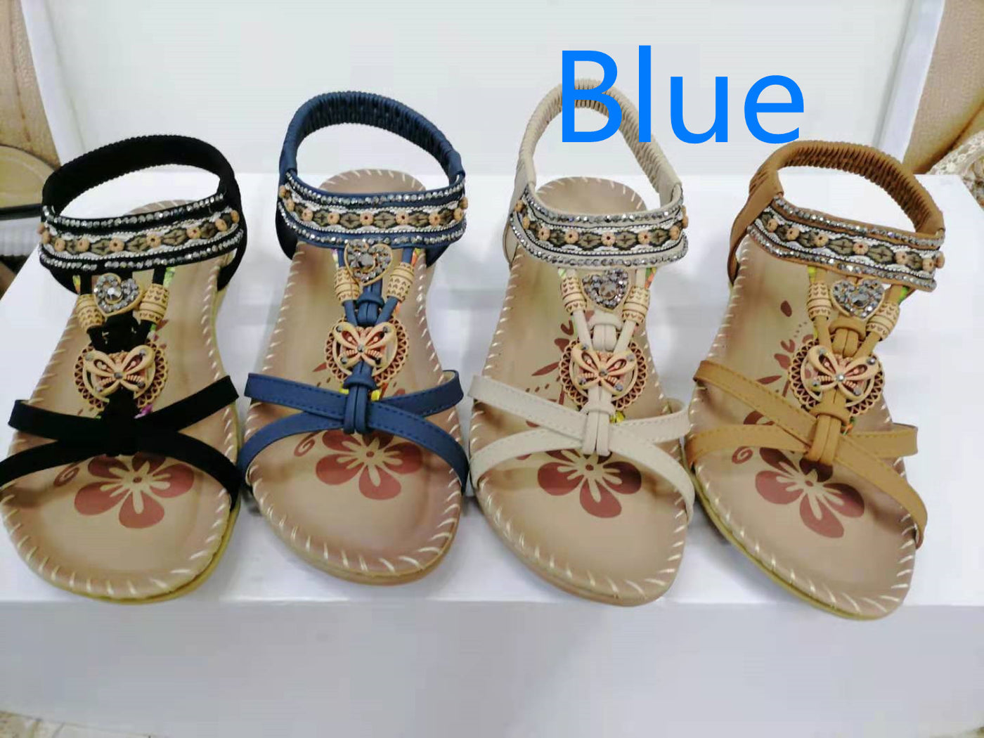 Women's Flower Rhinestone Beach Sandals