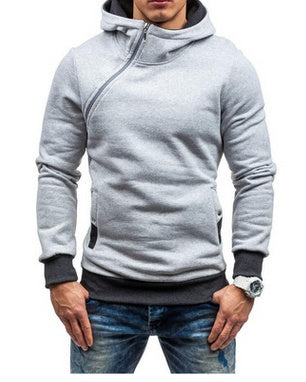 Men's Stylish Oblique Zip Hoodie