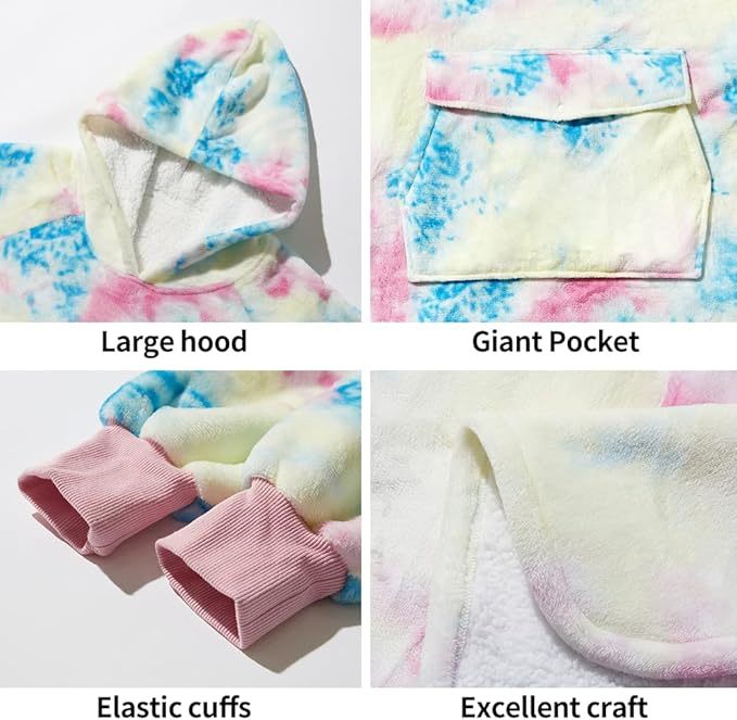 Women's Oversized Tie Dyed Blanket Hoodies