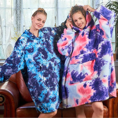 Women's Oversized Tie Dyed Blanket Hoodies