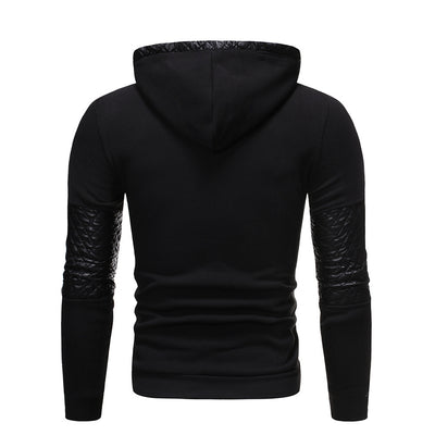 Men's Leather Patchwork Hoodies