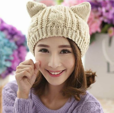 Women's Knitted Cat Ear Beanie
