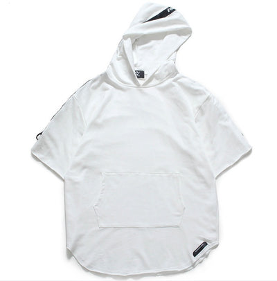 Men's Summer Short Sleeve Loose Hoodie