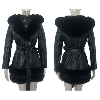 Women's Fashion Leather Fur Jackets
