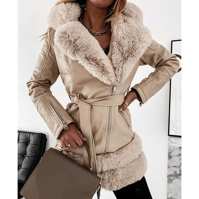 Women's Fashion Leather Fur Jackets