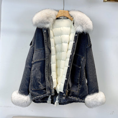 Women's Thick Denim Furred Jackets
