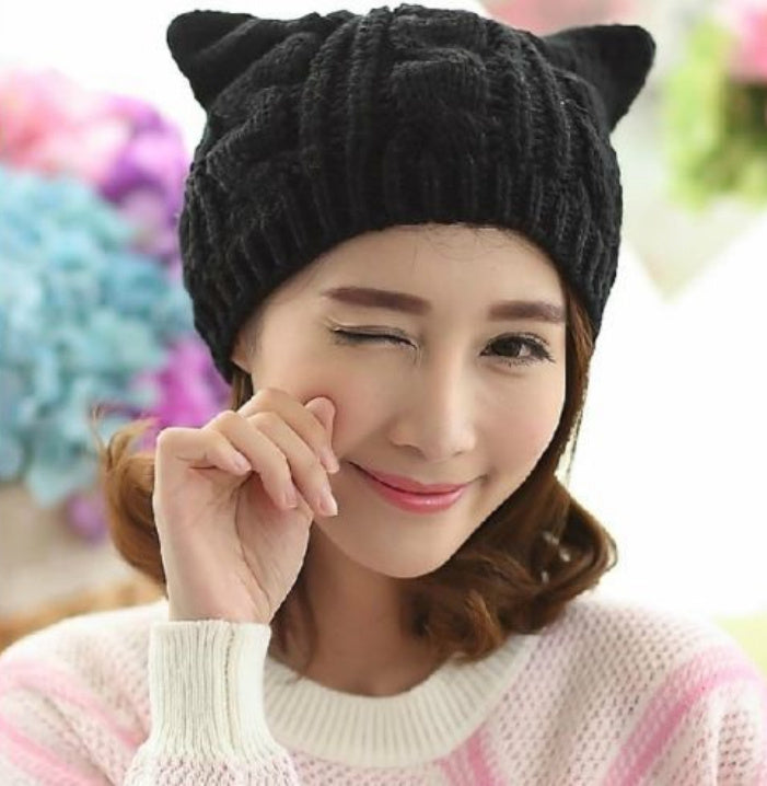 Women's Knitted Cat Ear Beanie