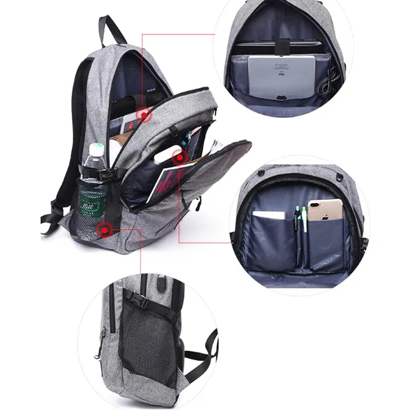 Men's Gym Bag with Built in Charger