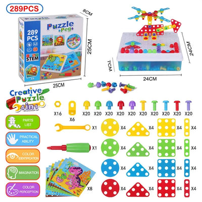 Children's Creative Mosaic Drill and Tools Building Kit