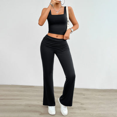 Women's 2 Pc Body Suit with Flared Bottoms