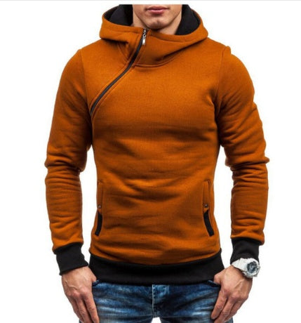 Men's Stylish Oblique Zip Hoodie