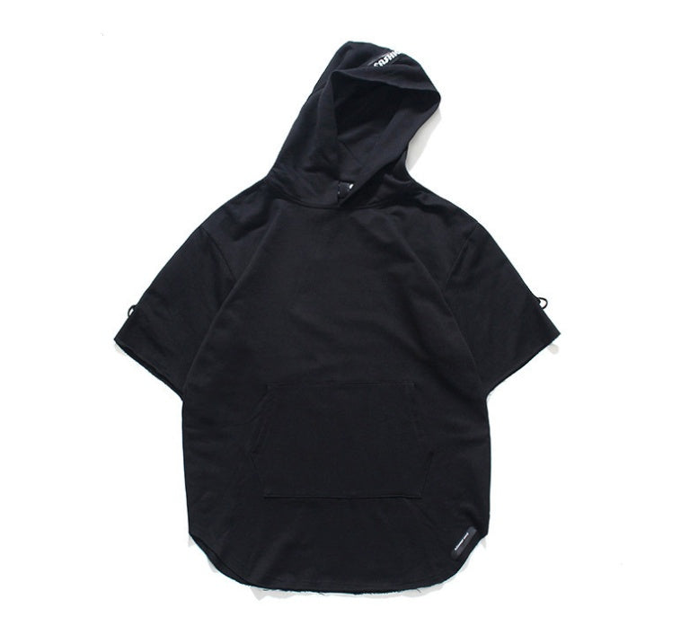 Men's Summer Short Sleeve Loose Hoodie
