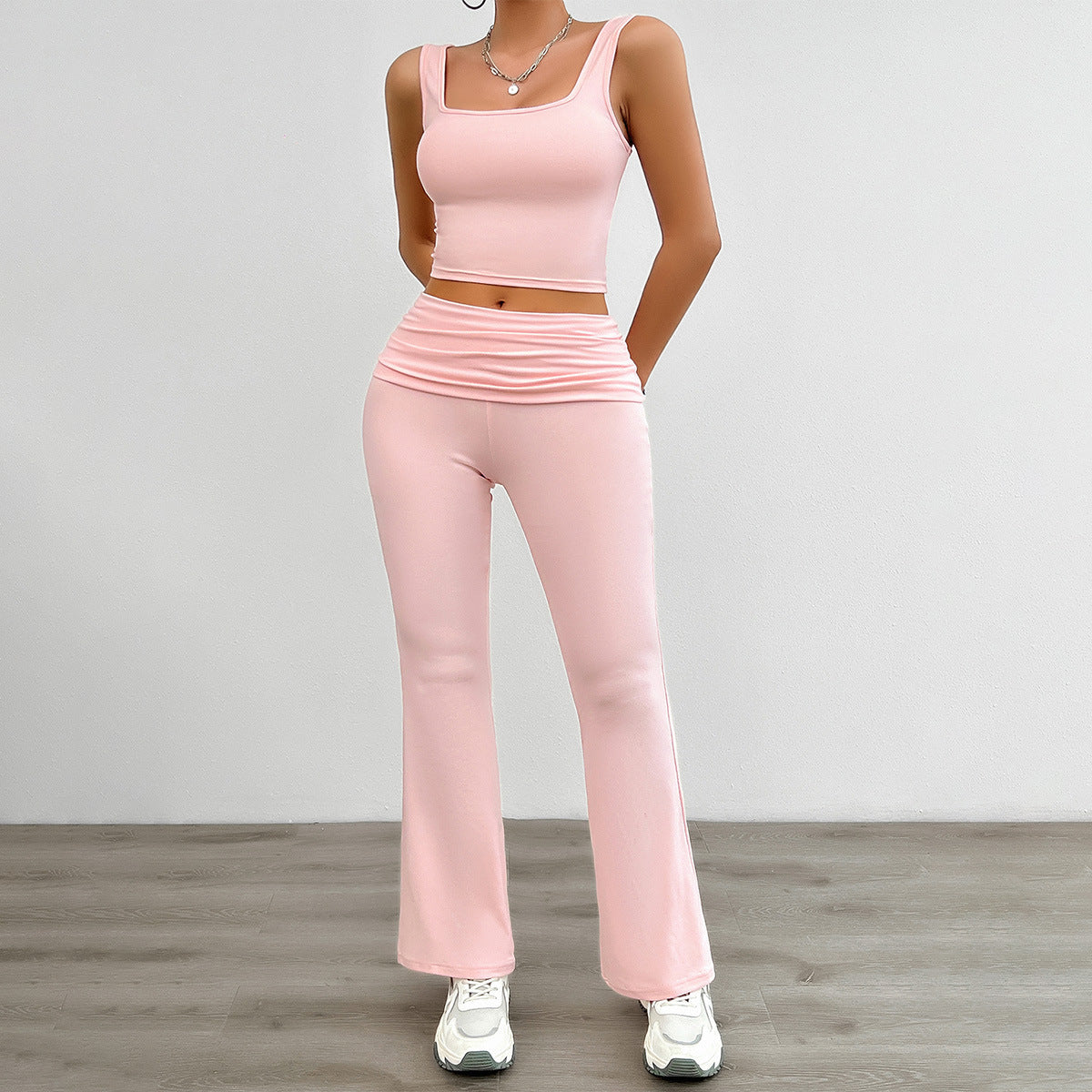 Women's 2 Pc Body Suit with Flared Bottoms