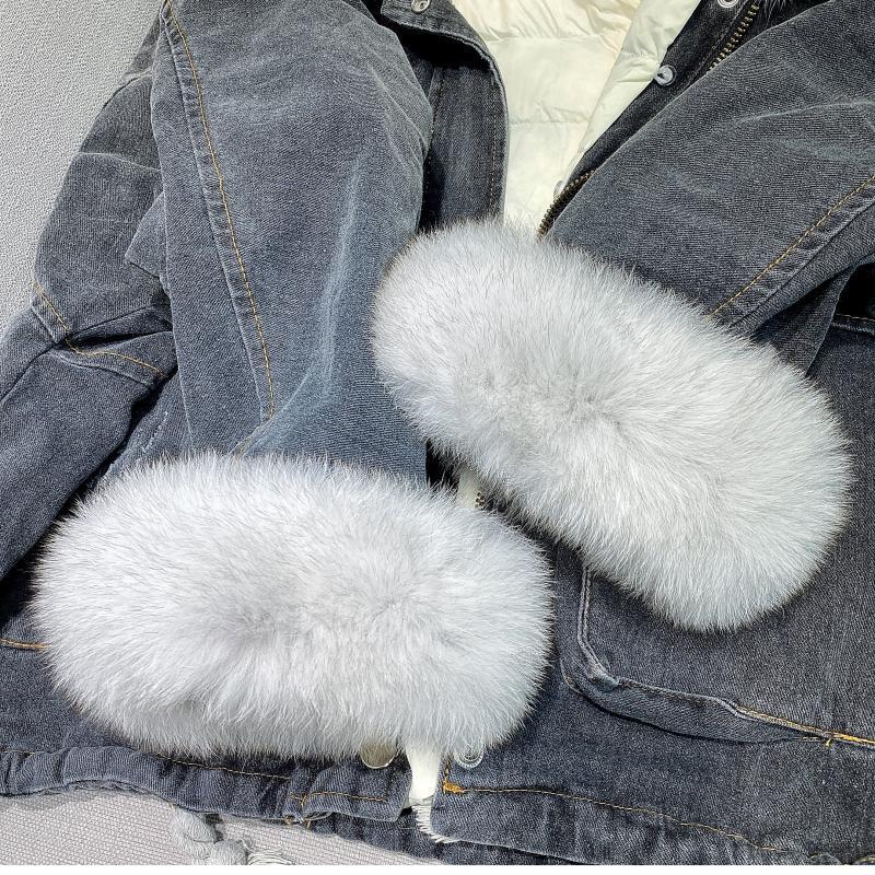 Women's Thick Denim Furred Jackets