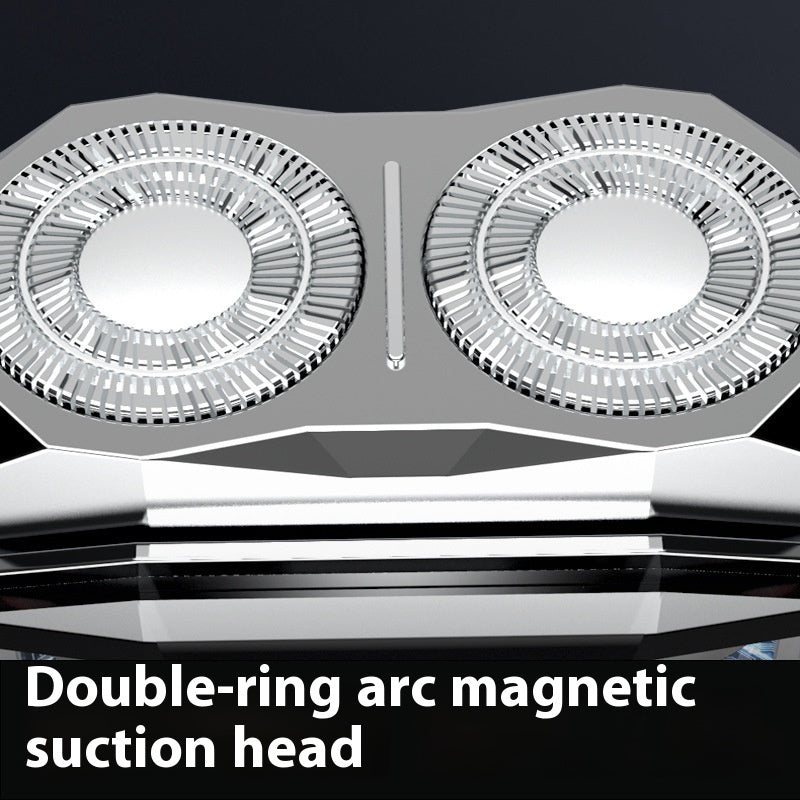 Mini Electric Shaver with Magnetic Suction and Double Cutter Head
