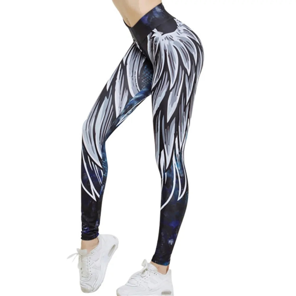 Women's Wing Printed Yoga Leggings