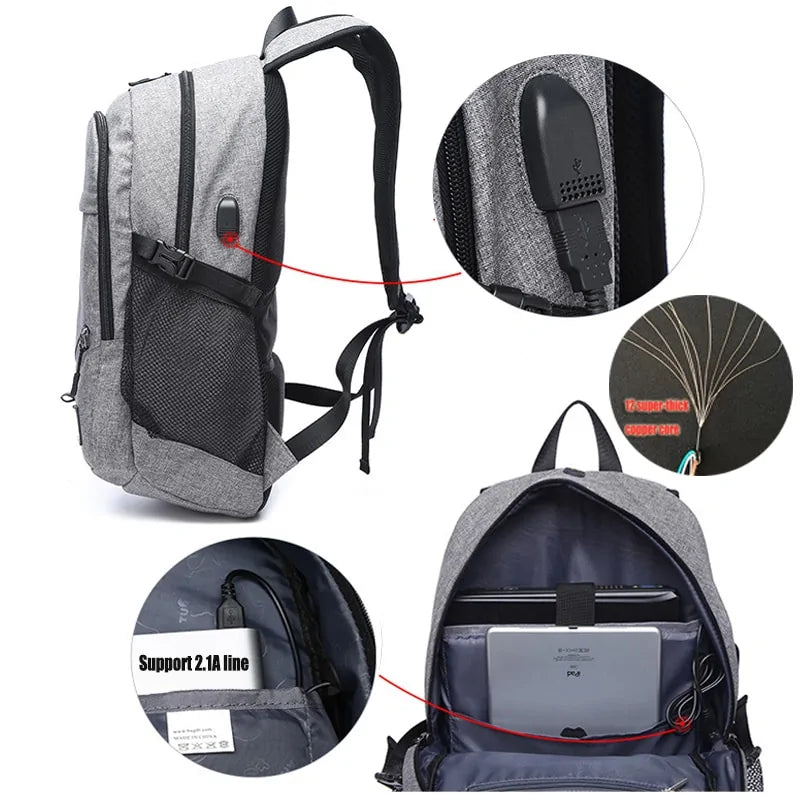 Men's Gym Bag with Built in Charger