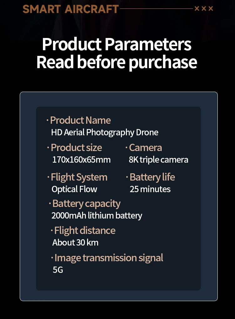 KBDFA New M5 Max Drone with 8K 4K HD Camera