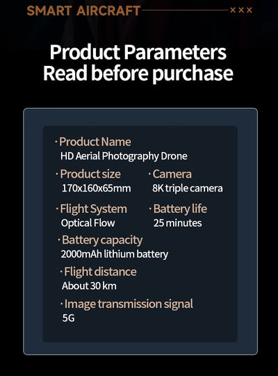 KBDFA New M5 Max Drone with 8K 4K HD Camera