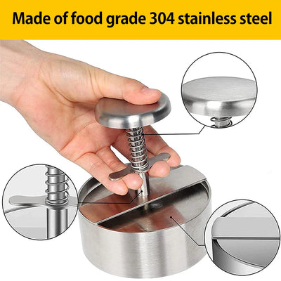 304 Stainless Steel Non-Stick Burger Press