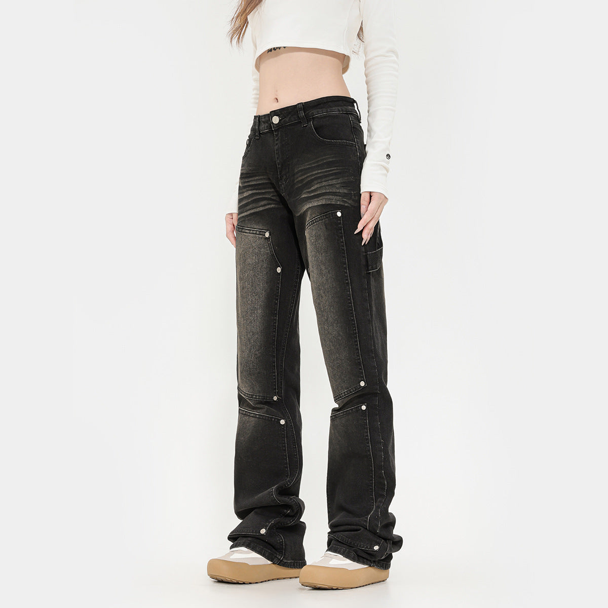 Women's Washed High Street Vintage Jeans