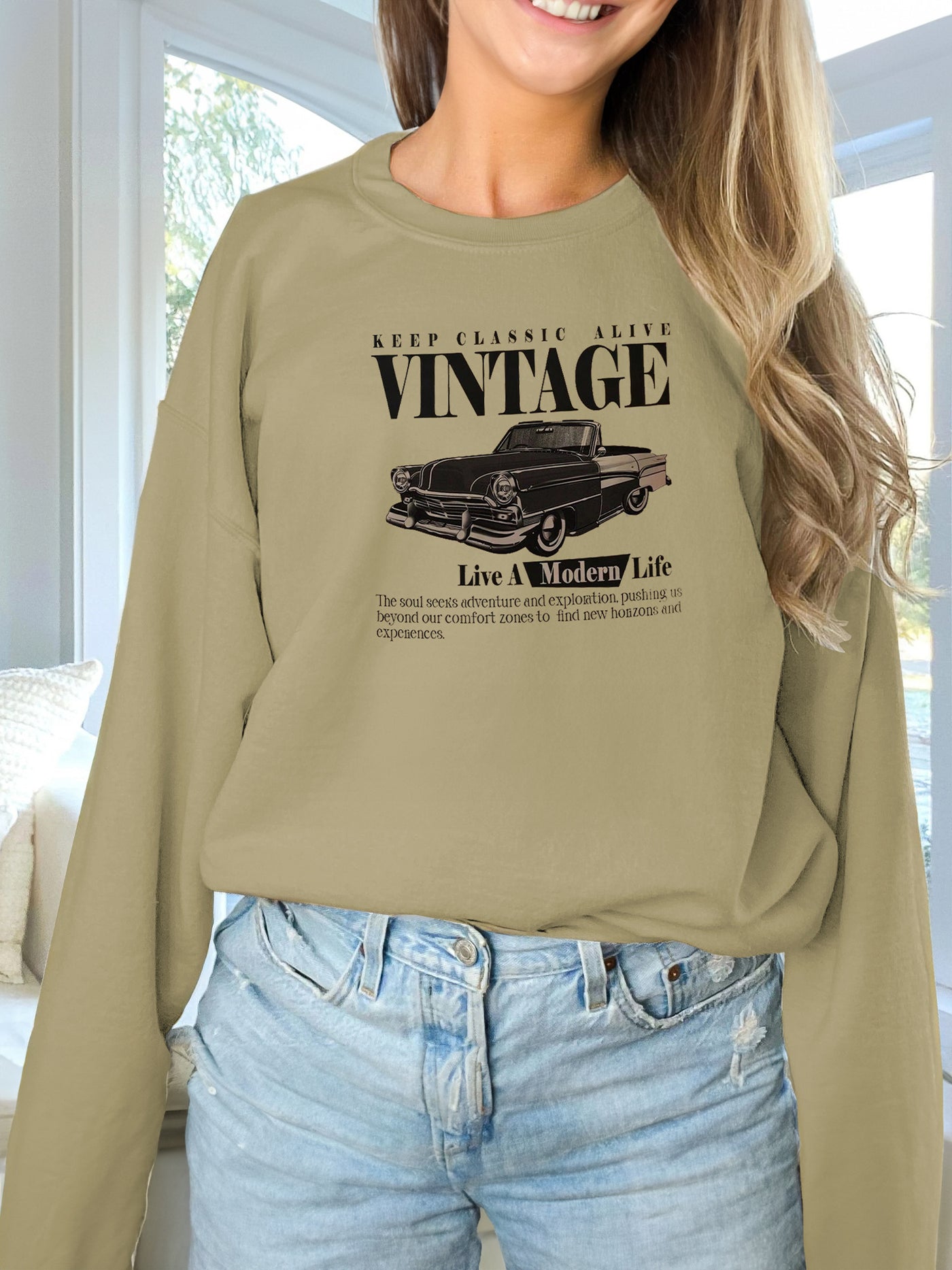 Women's Vintage Long Sleeve Sweatshirt