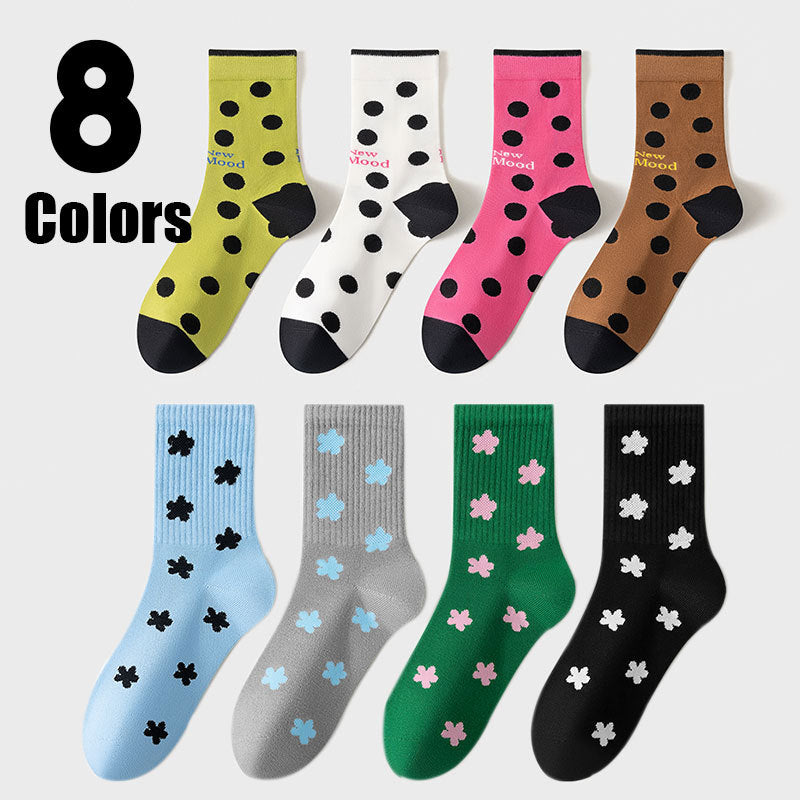 Women's 8 Pairs Colorful Crew Socks