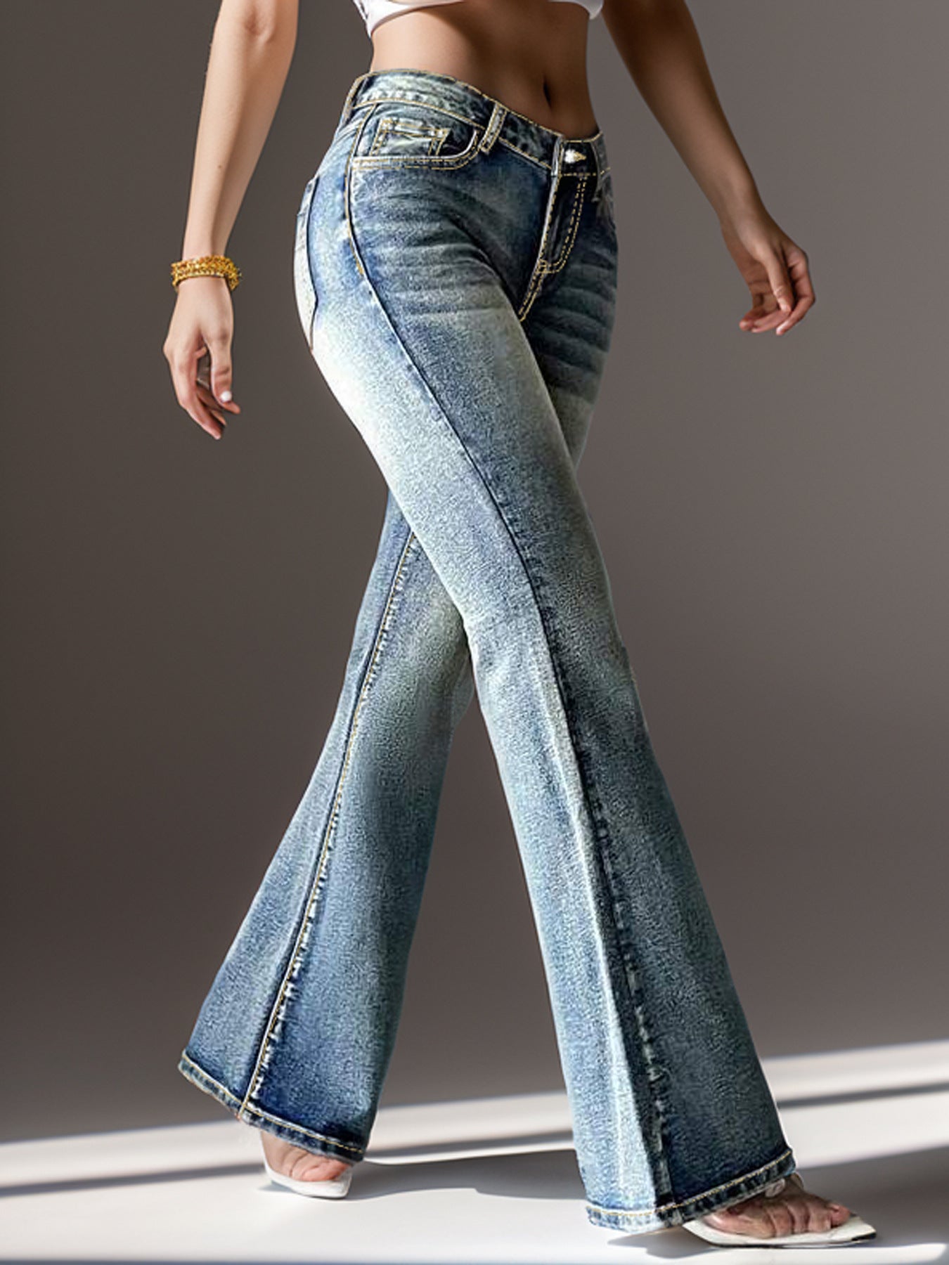 Women's Vintage Flared Bottom Jeans