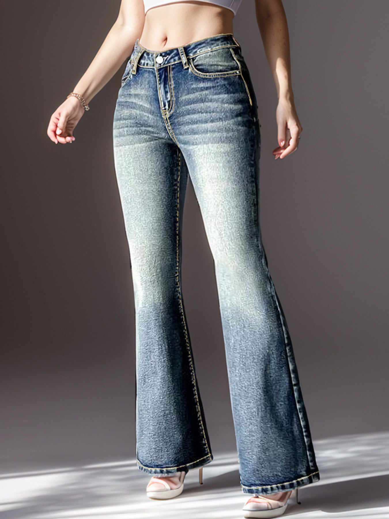 Women's Vintage Flared Bottom Jeans