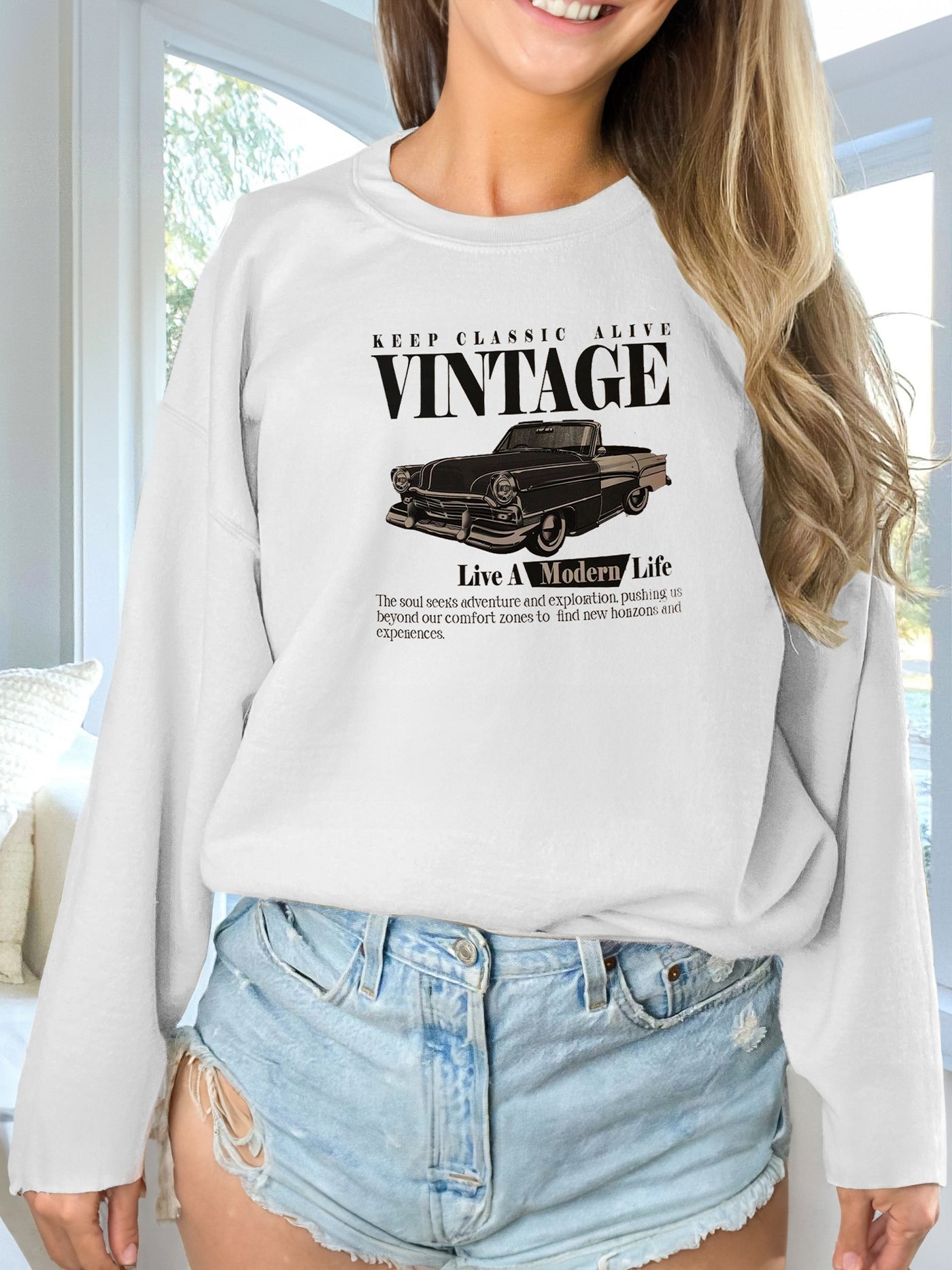 Women's Vintage Long Sleeve Sweatshirt