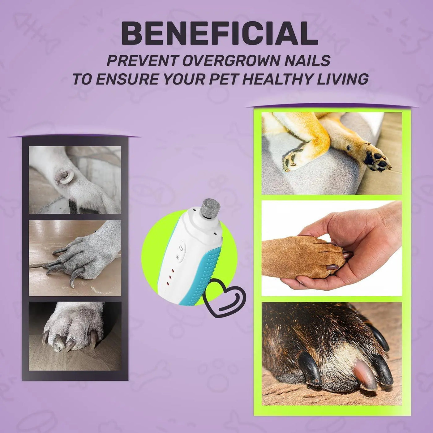 Dog and Cat Nail Grinder Low Noise and Vibration 3 Speed